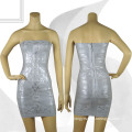 Silver Hot Foil Strapless Dress